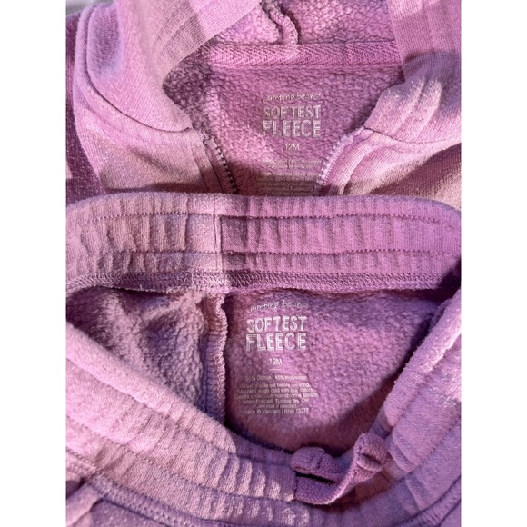 Jumping Beans Baby Girls 12M Softest Fleece Hoodie and Joggers Set Purple 2pc - Picture 5 of 6